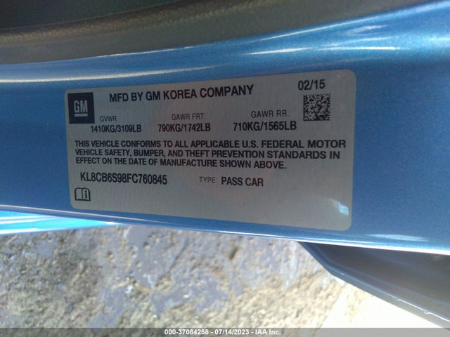 Chevrolet SPARK LS 2015 KL8CB6S98FC760845 Image 9