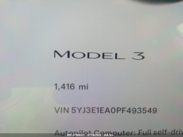 2023 Tesla 3, VIN: 5YJ3E1EA0PF493549