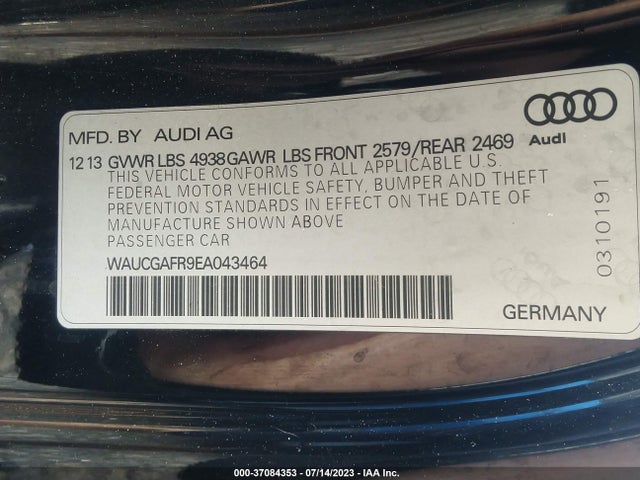 WAUCGAFR9EA043464 Audi S5 Premium Plus