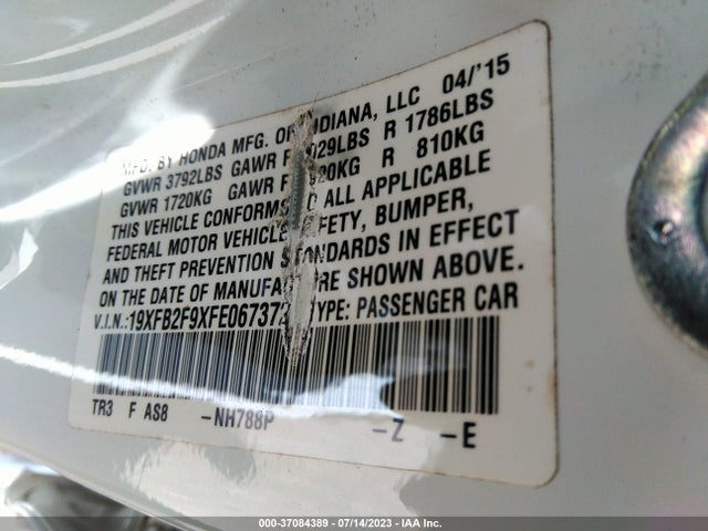 Honda Civic Ex-l 2015 19XFB2F9XFE067372 Image 9