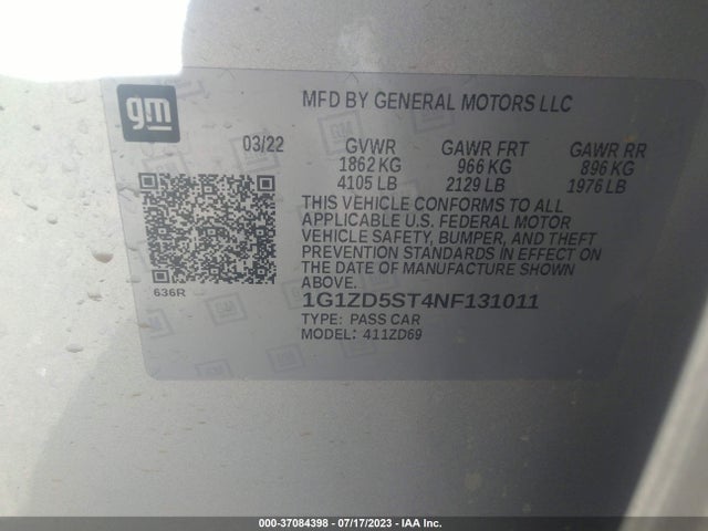 Chevrolet MALIBU LT 2022 1G1ZD5ST4NF131011 Image 16