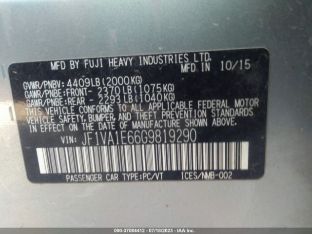 JF1VA1E66G9819290 Subaru Wrx Premium