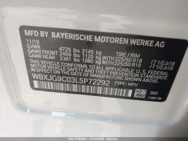 WBXJG9C03L5P72292 BMW X1 Xdrive28i