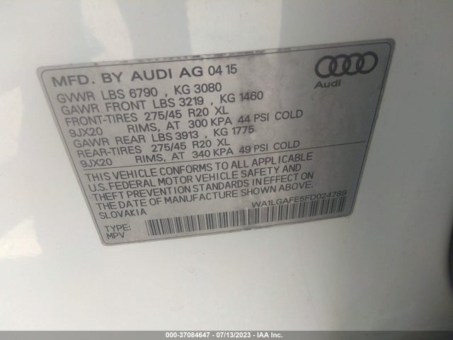 WA1LGAFE5FD024789 Audi Q7 3.0t Premium Plus