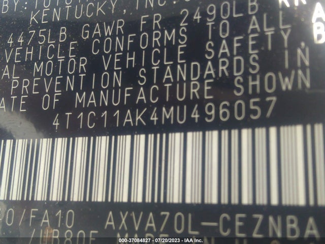 Toyota CAMRY LE 2021 4T1C11AK4MU496057 Image 15
