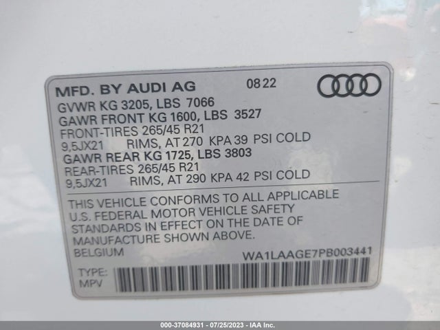 WA1LAAGE7PB003441 Audi E-tron Premium Plus
