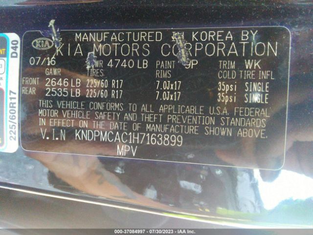 KNDPMCAC1H7163899 KIA Sportage Lx