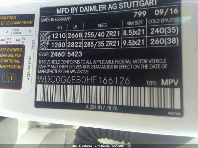 WDC0G6EB0HF166126 Mercedes-Benz Glc Amg Glc 43
