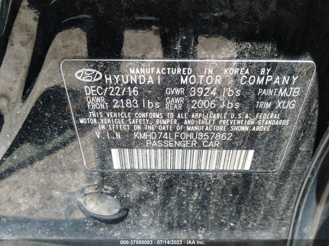 Hyundai ELANTRA SE 2017 KMHD74LF0HU357862 Image 9