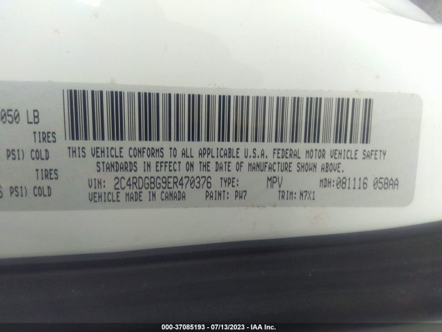 Dodge Grand Caravan Se 30th Anniversary 2014 2C4RDGBG9ER470376 Image 9