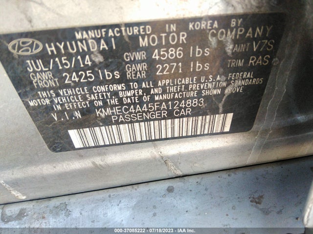 Hyundai dohc mpi theta ii 2015 KMHEC4A45FA124883 Image 19