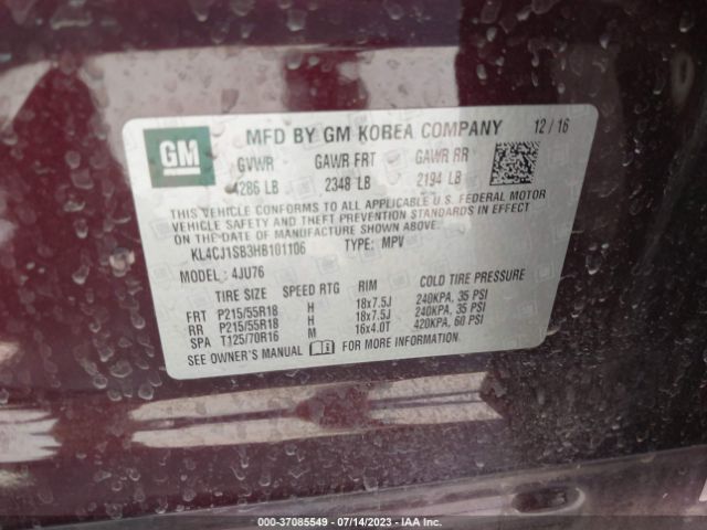 KL4CJ1SB3HB101106 Buick Encore Sport Touring
