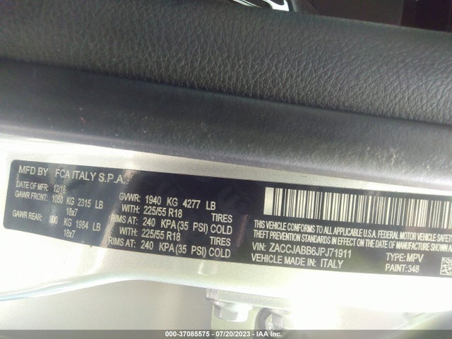 ZACCJABB6JPJ71911 Jeep Renegade Altitude