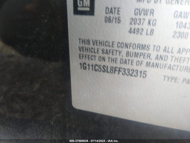 Chevrolet MALIBU LT 2015 1G11C5SL8FF332315 Image 15