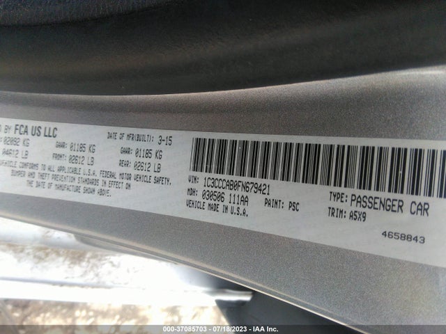 Chrysler 200 Limited 2015 1C3CCCAB0FN679421 Image 9