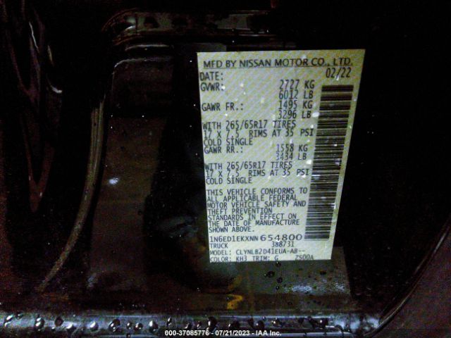 1N6ED1EKXNN654800 Nissan Frontier Sv 4x4