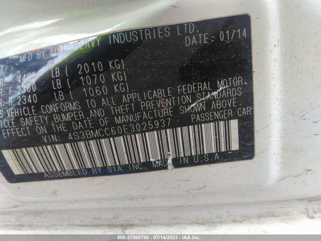 4S3BMCC60E3025937 Subaru Legacy 2.5i Premium