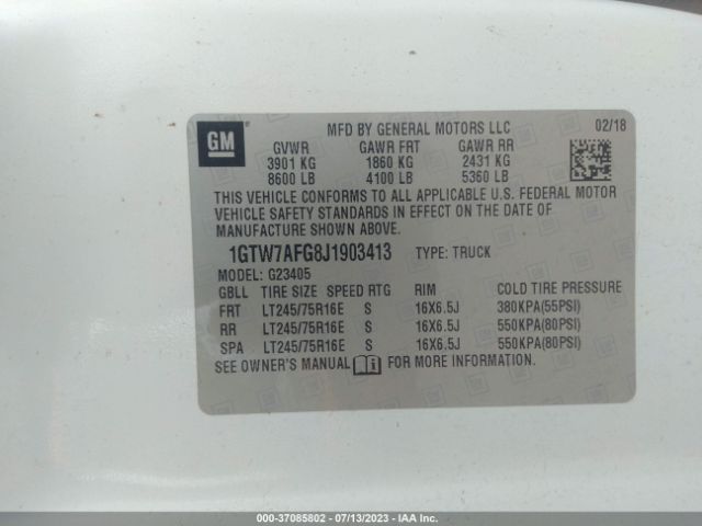 1GTW7AFG8J1903413 GMC SAVANA CARGO VAN