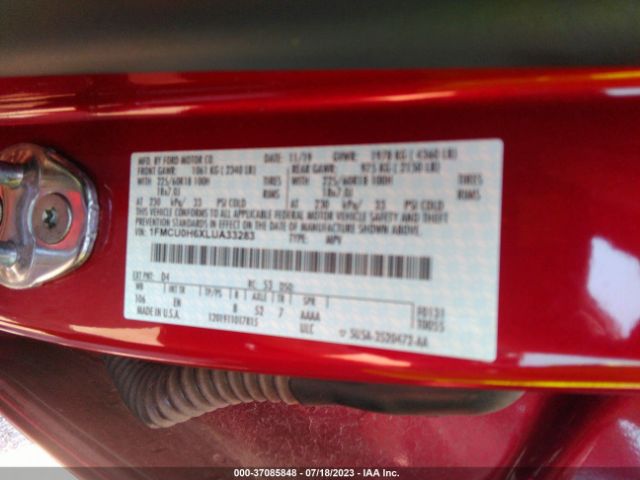 1FMCU0H6XLUA33283 Ford ESCAPE SEL