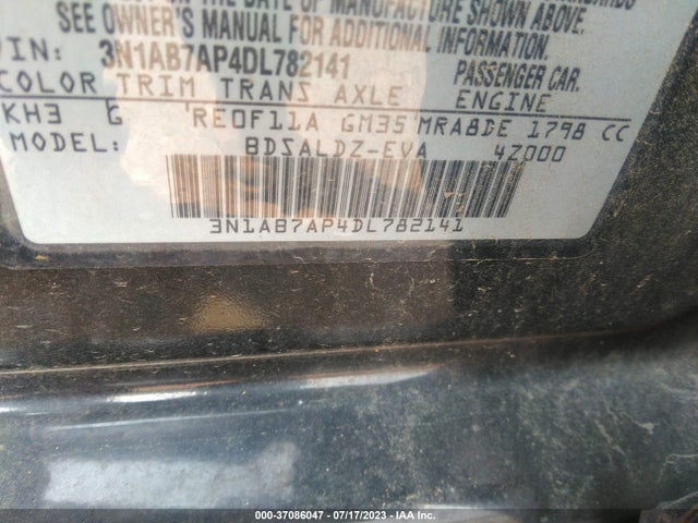 2013 NISSAN SENTRA SV VIN: 3N1AB7AP4DL782141