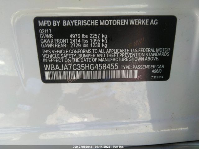 WBAJA7C35HG458455 BMW 5 Series 530i Xdrive