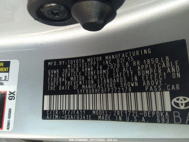 Toyota COROLLA LE 2015 5YFBURHE6FP272178 Image 9
