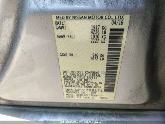 1N4AL3AP3GC208171 Nissan ALTIMA 2.5