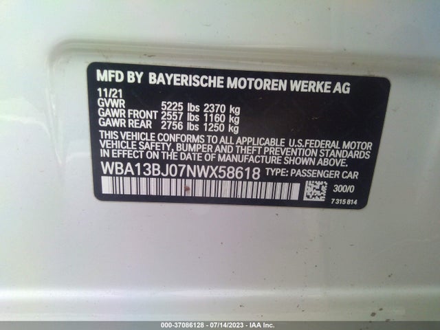WBA13BJ07NWX58618 BMW 5 Series 530i Xdrive
