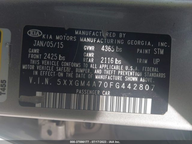 5XXGM4A70FG442807 KIA Optima Lx