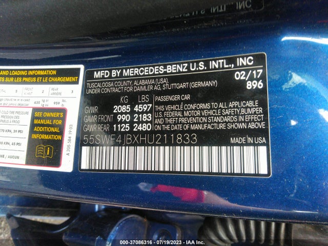 55SWF4JBXHU211833 Mercedes-Benz C 300