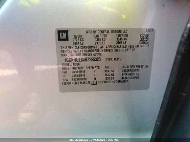 1GKKNULS4HZ255325 GMC ACADIA SLT