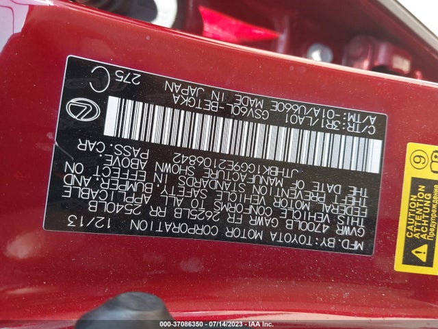 JTHBK1GG9E2106842 Lexus ES 350