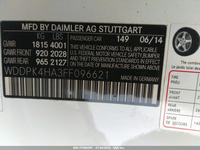 2015 Mercedes-Benz SLK-Class, VIN: WDDPK4HA3FF096621