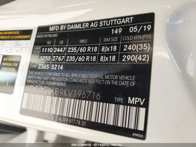 WDC0G4KB9KV196716 Mercedes-Benz Glc Glc 300