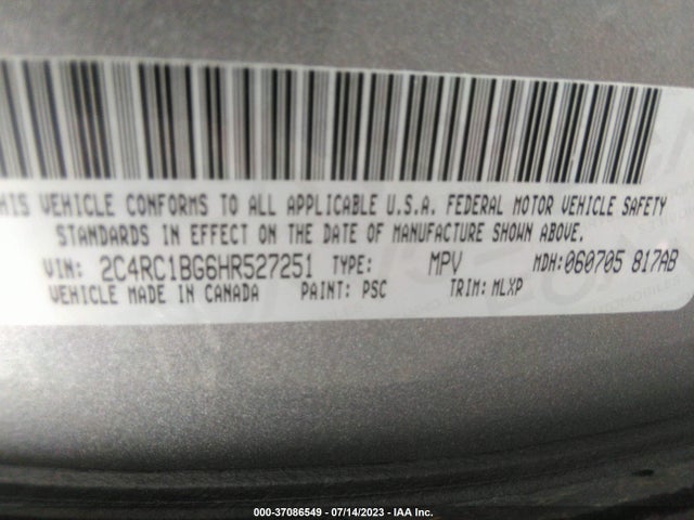 2C4RC1BG6HR527251 Chrysler Pacifica Touring-l