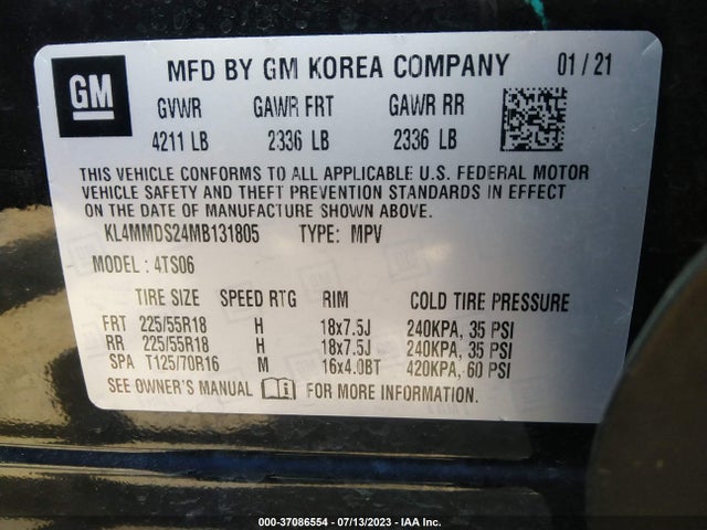 2021 BUICK ENCORE GX SELECT VIN: KL4MMDS24MB131805