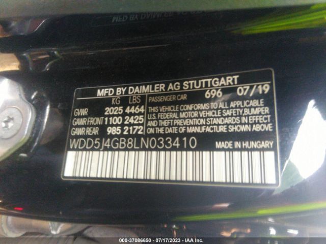 WDD5J4GB8LN033410 Mercedes-Benz Cla Cla 250