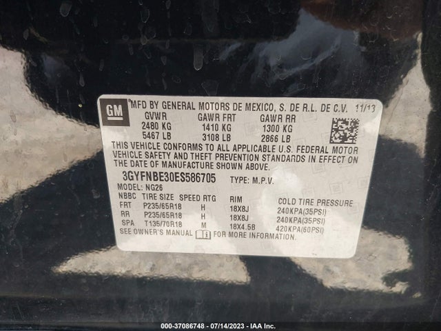 Cadillac Srx Luxury Collection 2014 3GYFNBE30ES586705 Image 9