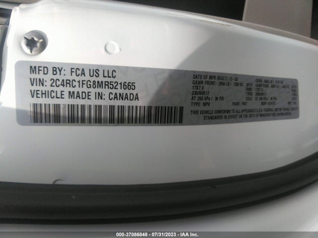 Chrysler Pacifica Touring 2021 2C4RC1FG8MR521665 Image 9