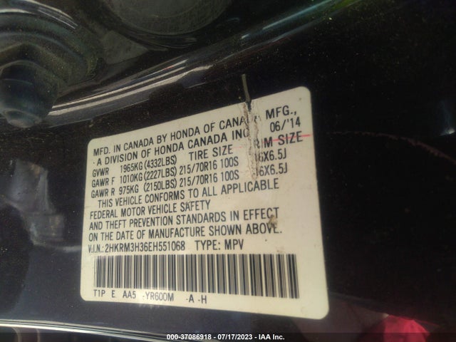 Honda CR-V LX 2014 2HKRM3H36EH551068 Image 9