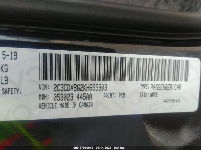 2C3CDXBG2KH655803 Dodge Charger Sxt