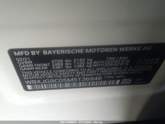 BMW X1 Xdrive28i 2021 WBXJG9C05M5T36948 Image 9