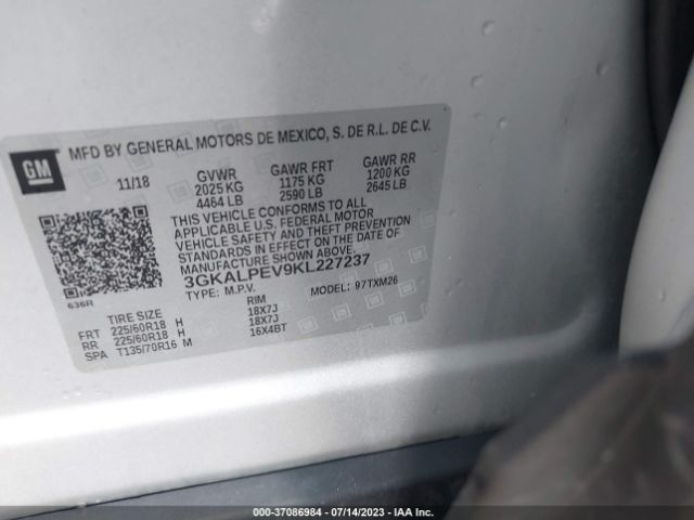 3GKALPEV9KL227237 GMC Terrain Slt