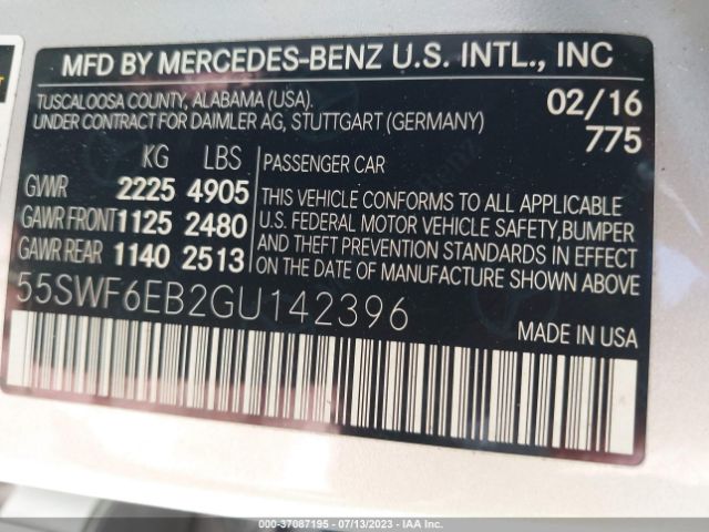 55SWF6EB2GU142396 Mercedes-Benz C-class C 450 Amg