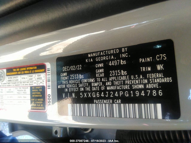 KIA K5 Gt-line 2023 5XXG64J24PG194786 Image 9