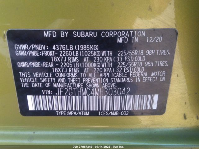 JF2GTHMC4MH303042 Subaru Crosstrek Limited