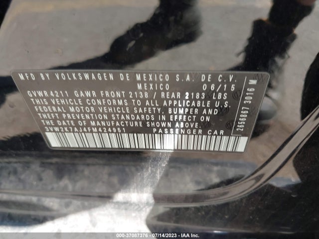 3VW2K7AJ4FM424951 Volkswagen Jetta Sedan 2.0l S W/technology