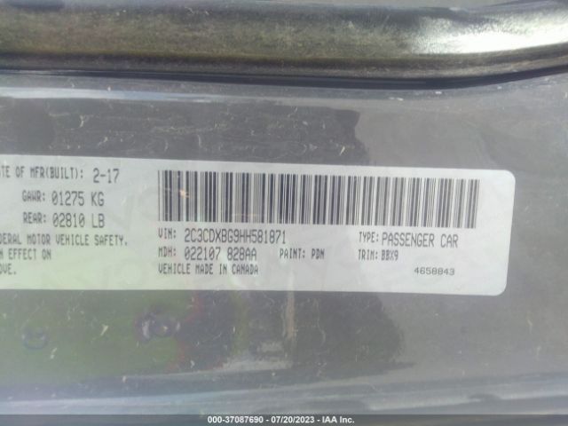 2C3CDXBG9HH581871 Dodge Charger Se