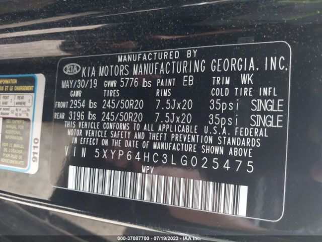 5XYP64HC3LG025475 KIA Telluride S