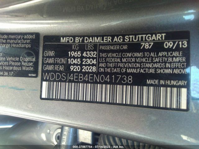 WDDSJ4EB4EN041738 Mercedes-Benz Cla-class Cla 250